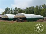 Storage shelter, arched tent 15x15x7.42 m w/sliding gate, PVC, White/Grey Storage shelter, arched tent 15x15x7.42 m w/sliding gate, PVC, White/Grey