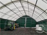 Storage shelter/arched tent 12x16x5.88 m w/sliding gate, PVC, White/Grey