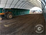 Storage shelter, arched tent 15x15x7.42 m w/sliding gate, PVC, White/Grey Storage shelter, arched tent 15x15x7.42 m w/sliding gate, PVC, White/Grey