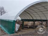 Storage shelter, arched tent 15x15x7.42 m w/sliding gate, PVC, White/Grey Storage shelter, arched tent 15x15x7.42 m w/sliding gate, PVC, White/Grey