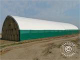 Storage shelter, arched tent 15x15x7.42 m w/sliding gate, PVC, White/Grey Storage shelter, arched tent 15x15x7.42 m w/sliding gate, PVC, White/Grey