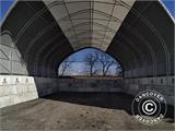 Storage shelter, arched tent 15x15x7.42 m w/sliding gate, PVC, White/Grey Storage shelter, arched tent 15x15x7.42 m w/sliding gate, PVC, White/Grey