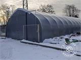 Storage shelter, arched tent 15x15x7.42 m w/sliding gate, PVC, White/Grey Storage shelter, arched tent 15x15x7.42 m w/sliding gate, PVC, White/Grey