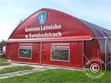 Storage shelter, arched tent 15x15x7.42 m w/sliding gate, PVC, White/Grey Storage shelter, arched tent 15x15x7.42 m w/sliding gate, PVC, White/Grey