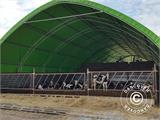Storage shelter, arched tent 15x15x7.42 m w/sliding gate, PVC, White/Grey Storage shelter, arched tent 15x15x7.42 m w/sliding gate, PVC, White/Grey