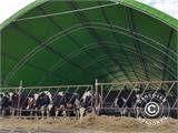 Storage shelter, arched tent 15x15x7.42 m w/sliding gate, PVC, White/Grey Storage shelter, arched tent 15x15x7.42 m w/sliding gate, PVC, White/Grey