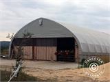 Storage shelter, arched tent 15x15x7.42 m w/sliding gate, PVC, White/Grey Storage shelter, arched tent 15x15x7.42 m w/sliding gate, PVC, White/Grey