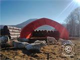 Storage shelter/arched tent 12x16x5.88 m w/sliding gate, PVC, Green