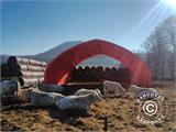 Storage shelter, arched tent 15x15x7.42 m w/sliding gate, PVC, White/Grey Storage shelter, arched tent 15x15x7.42 m w/sliding gate, PVC, White/Grey