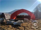 Storage shelter/arched tent 15x15x7.42 m, PVC, White/Grey