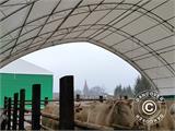 Storage shelter/arched tent 9x15x4.42 m, PVC, White/Grey