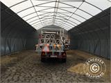 Storage shelter, arched tent 15x15x7.42 m w/sliding gate, PVC, White/Grey Storage shelter, arched tent 15x15x7.42 m w/sliding gate, PVC, White/Grey