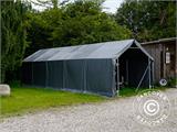 Carpa grande de almacén PRO 5x8x2,5x3,89m, PVC, Gris