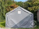 Carpa grande de almacén PRO 5x8x2,5x3,89m, PVC, Gris