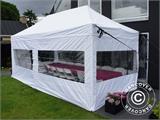 Tente de réception Exclusive 5x12m PVC, Gris/Blanc