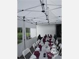 Šator za zabave, semi pro CombiTents® 6x12m, 4-u-1, Bijela/Siva