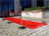 Velvet rope for rope barriers, 150 cm, Red and Silver Hook 
