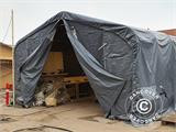 Carpa grande de almacén PRO 6x12x3,7m PVC con panel tragaluz de techo, Gris Carpa grande de almacén PRO 6x12x3,7m PVC con panel tragaluz de techo, Gris