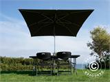 Party package, 1 folding table rattan-look PRO (182 cm) + 8 chairs rattan-look, Black