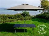 Party package, 1 folding table rattan-look PRO (182 cm) + 8 chairs rattan-look, Black