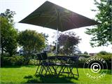 Package festif, 1 table pliante imitation rotin PRO (182cm) + 8 chaises imitation rotin, noir