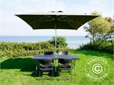 Party package, 1 folding table rattan-look PRO (182 cm) + 8 chairs rattan-look, Black