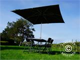 Party package, 1 folding table rattan-look PRO (182 cm) + 8 chairs rattan-look, Black