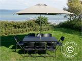 Folding Table PRO, Rattan-look, 182x74x74 cm, Black