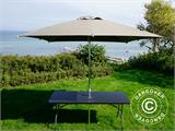 Folding Table PRO, Rattan-look, 182x74x74 cm, Black