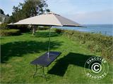 Party package, 1 folding table rattan-look PRO (182 cm) + 8 chairs rattan-look, Black