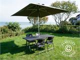 Folding Table PRO, Rattan-look, 182x74x74 cm, Black