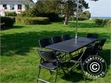 Folding Chair, Rattan-look 48x57x83 cm, Black, 4 pcs. ONLY 1 SET LEFT