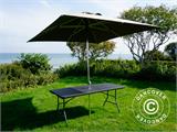 Party package, 1 folding table rattan-look PRO (182 cm) + 8 chairs rattan-look, Black