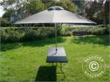 Party package, 1 folding table rattan-look PRO (182 cm) + 8 chairs rattan-look, Black