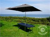 Package festif, 1 table pliante imitation rotin PRO (182cm) + 8 chaises imitation rotin, noir