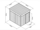 Garden shed w/skylight + overhang, 4.9x2.45x2.26 m, 12.0 m², Anthracite