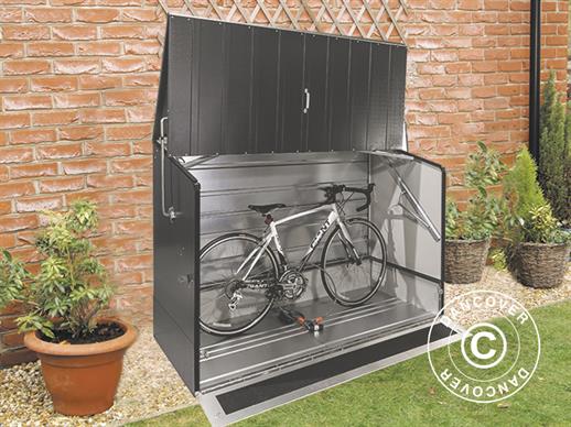 Fietsenbox met oprijplaat, Protect-a-Cycle, Trimetals, 1,96x0,89x1,33m, Antraciet