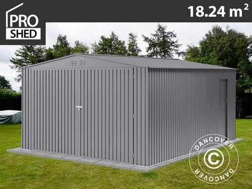 Metallo garage 3,8x4,8x2,32m ProShed®, Alluminio Grigio