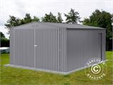 Metallgarage 3,8x4,8x2,32m ProShed®, Aluminium Grå