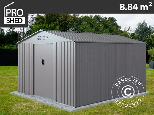 Casetta da Giardino 2,77x3,19x1,92m ProShed®, Alluminio Grigio