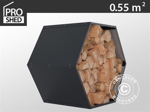 Wood Storage, raised Garden Bed, hexagonal, 93x60x80 cm, ProShed®, Anthracite