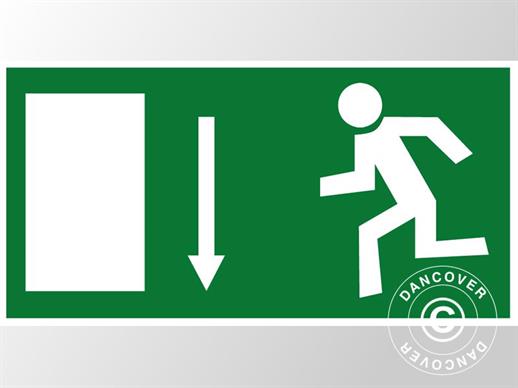 Emergency sign, straight arrow, sticker, 5 pcs.