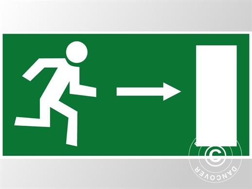 Emergency sign, right arrow, sticker, 5 pcs.