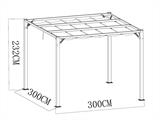 Cenador pérgola Santa Cruz, 3x3m, Negro/Gris