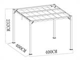 Pergola paviljoen Santa Cruz, 4x4m, Zwart/Grijs