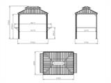 BBQ Gazebo San Antonio, 2.4x1.8 m, Black