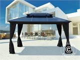 Gazebo Santa Ana w/curtains and mosquito net, 3x4 m, Black