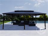 Gazebo Santa Ana con tende e zanzariera, 3,65x6m, Nero