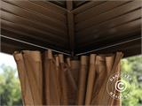 Gazebo San Bruno w/curtains and mosquito net, 3x3 m, Brown