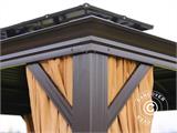 Gazebo San Bruno con tende e zanzariera, 3x4m, Marrone